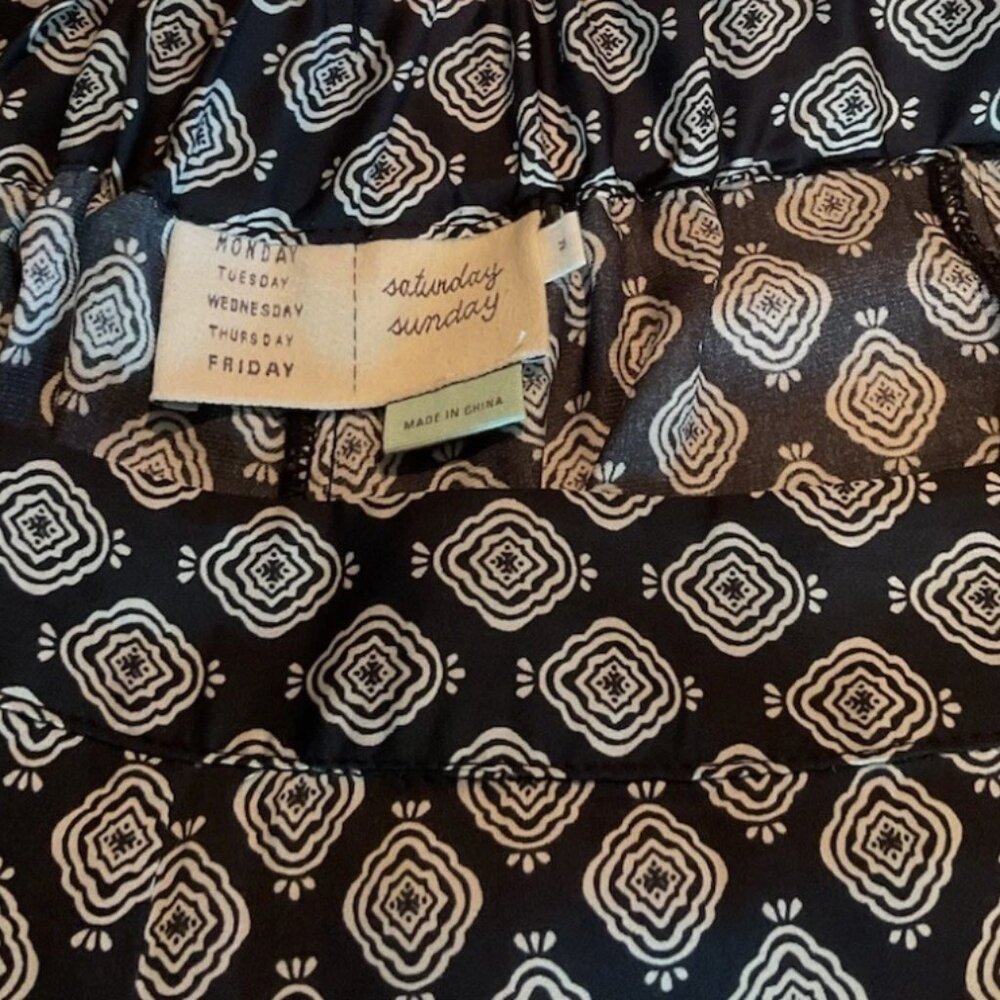 Anthropologie Saturday Sunday Jude Wide Leg Pants in Black Motif  Size M - Picture 9 of 11